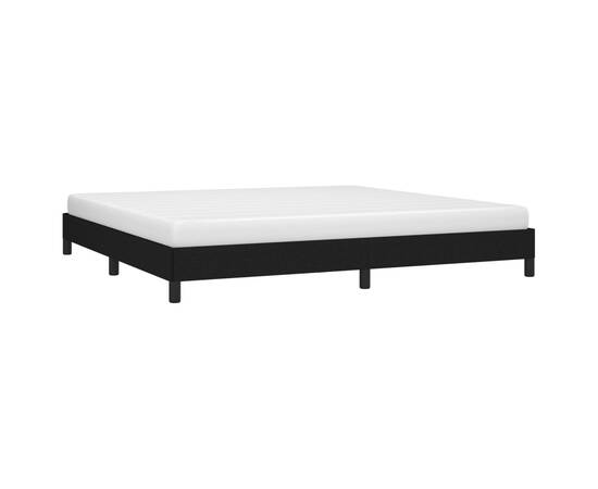 Cadru de pat, negru, 200x200 cm, material textil, 3 image