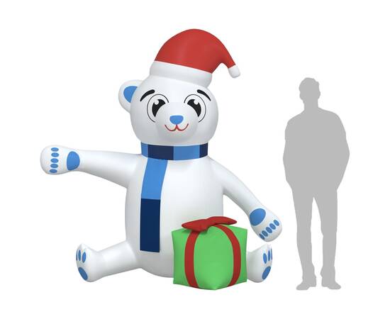 Ursuleț gonflabil de crăciun cu led, 240 cm, 10 image