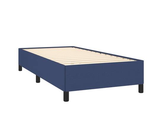Cadru de pat, albastru, 100 x 200 cm, material textil, 4 image