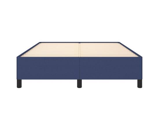 Cadru de pat, albastru, 140x190 cm, material textil, 5 image