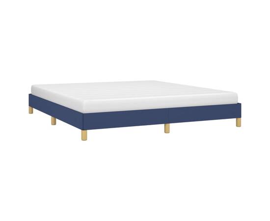 Cadru de pat, albastru, 180 x 200 cm, material textil, 3 image