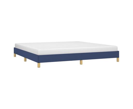 Cadru de pat, albastru, 200x200 cm, material textil, 3 image