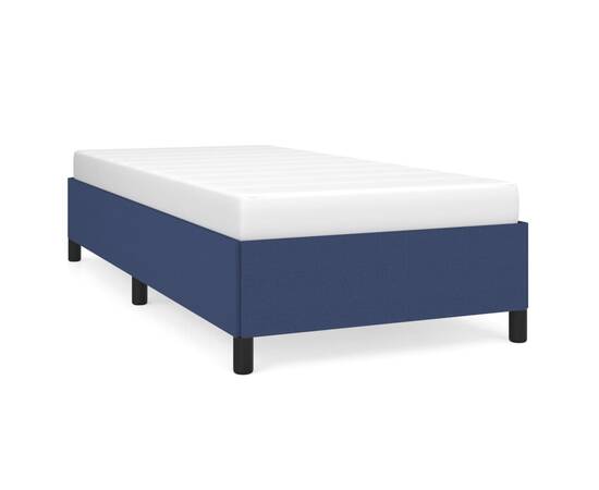 Cadru de pat, albastru, 90 x 200 cm, material textil, 2 image