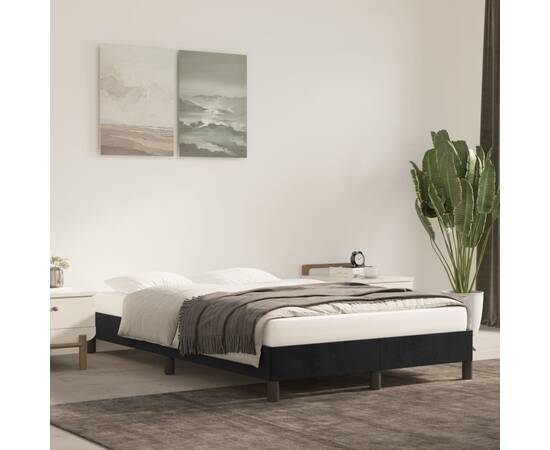 Cadru de pat, negru, 120x200 cm, catifea