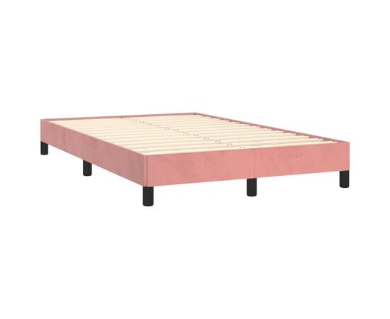Cadru de pat, roz, 120x200 cm, catifea, 4 image