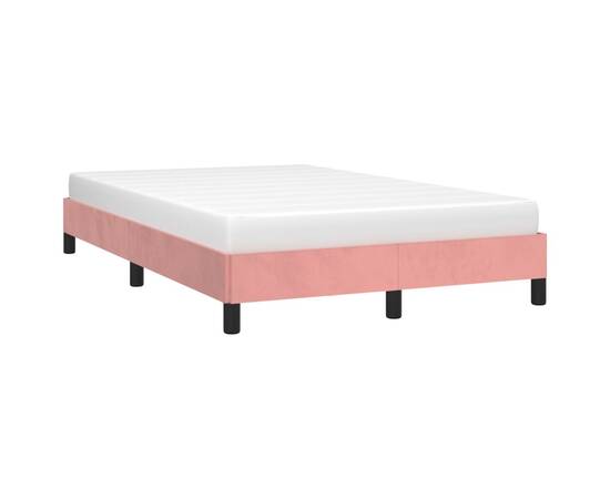 Cadru de pat, roz, 120x200 cm, catifea, 3 image