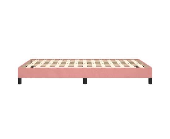 Cadru de pat, roz, 120x200 cm, catifea, 6 image