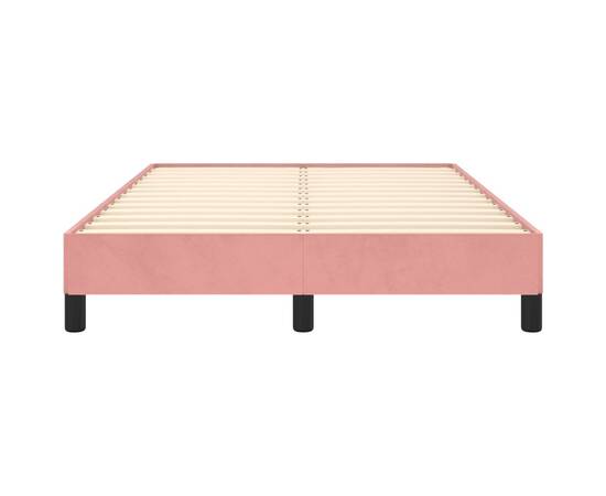 Cadru de pat, roz, 120x200 cm, catifea, 5 image