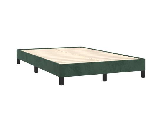 Cadru de pat, verde închis, 120x200 cm, catifea, 4 image