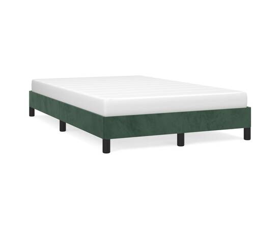 Cadru de pat, verde închis, 120x200 cm, catifea, 2 image
