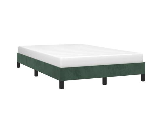 Cadru de pat, verde închis, 120x200 cm, catifea, 3 image