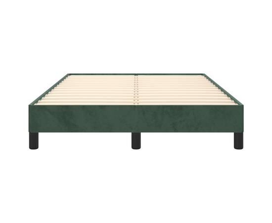 Cadru de pat, verde închis, 120x200 cm, catifea, 5 image