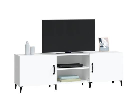 Comodă tv, alb, 150x30x50 cm, lemn compozit, 4 image