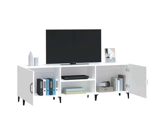 Comodă tv, alb, 150x30x50 cm, lemn compozit, 5 image