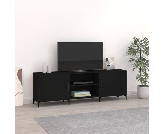 Comodă tv, negru, 150x30x50 cm, lemn compozit