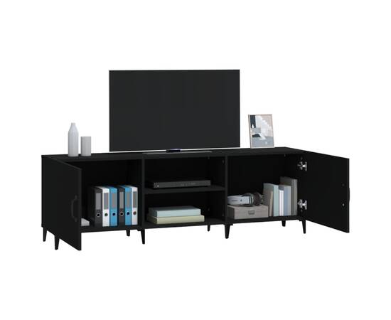 Comodă tv, negru, 150x30x50 cm, lemn compozit, 5 image