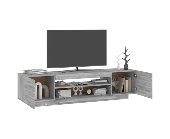 Comodă tv cu lumini led, gri sonoma, 160x35x40 cm, 6 image