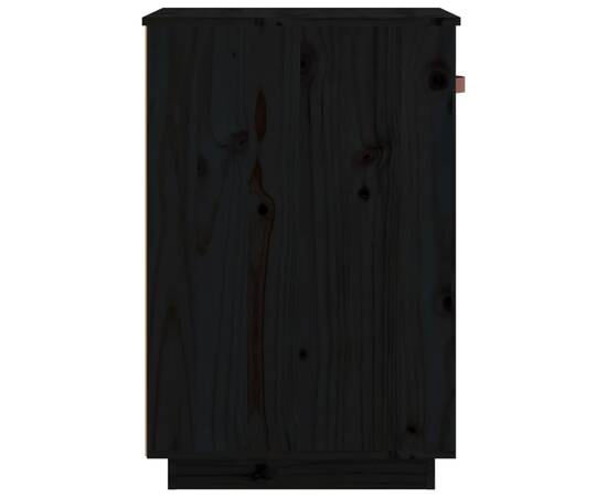 Dulap de birou, negru, 40x50x75 cm, lemn masiv de pin, 7 image