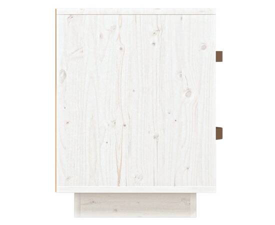 Noptiere, 2 buc., alb, 40x34x45 cm, lemn masiv de pin, 9 image