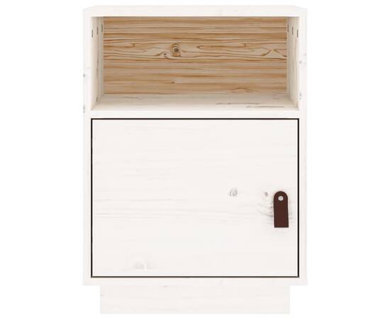 Noptiere, 2 buc., alb, 40x34x55 cm, lemn masiv de pin, 6 image