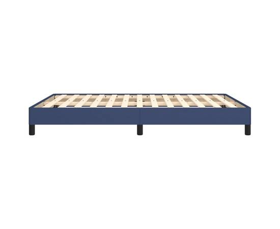 Cadru de pat, albastru, 140x190 cm, material textil, 6 image