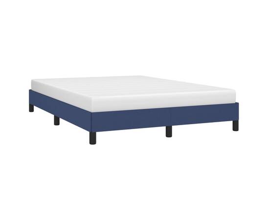 Cadru de pat, albastru, 140x190 cm, material textil, 3 image