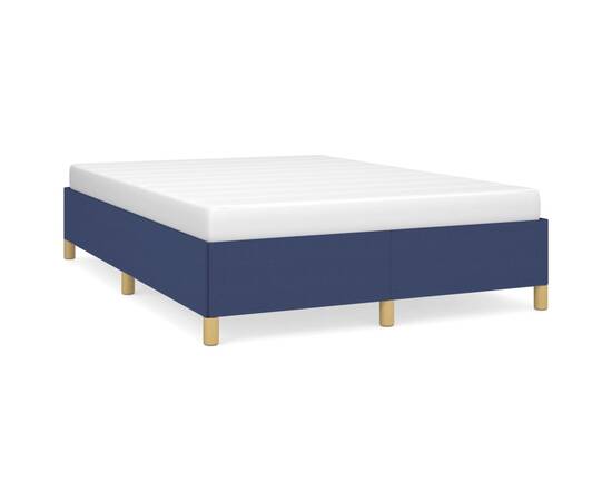 Cadru de pat, albastru, 140x190 cm, material textil, 2 image
