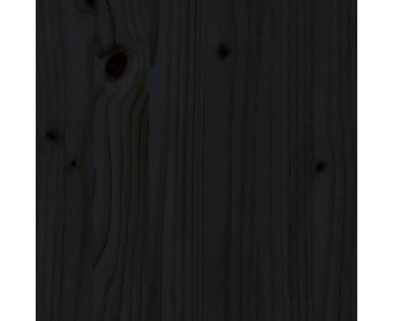 Pat supraetajat, negru, 75x190 cm, lemn masiv de pin, 7 image