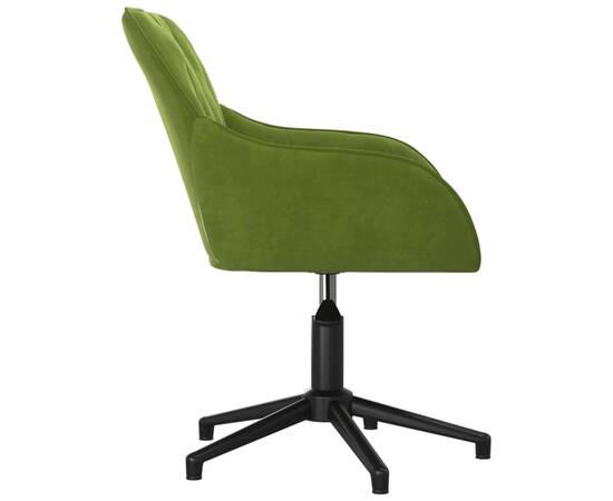 Scaun de birou pivotant, verde deschis, catifea, 3 image