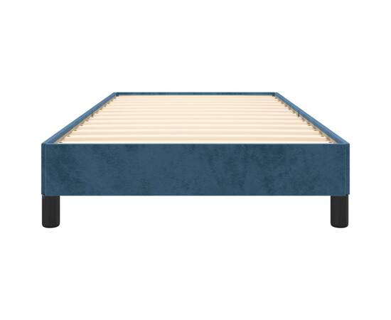 Cadru de pat, albastru închis, 100x200 cm, catifea, 5 image