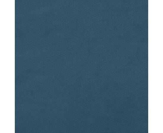 Cadru de pat, albastru închis, 100x200 cm, catifea, 8 image