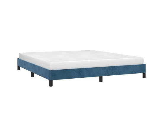 Cadru de pat, albastru închis, 180x200 cm, catifea, 3 image