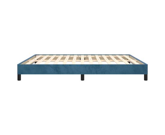 Cadru de pat, albastru închis, 180x200 cm, catifea, 6 image