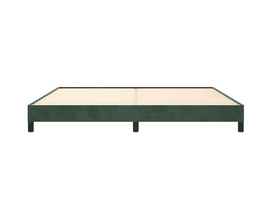 Cadru de pat, verde închis, 200x200 cm, catifea, 5 image