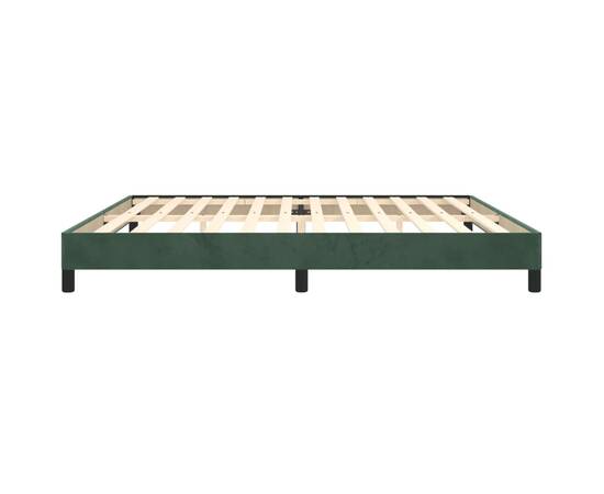 Cadru de pat, verde închis, 200x200 cm, catifea, 6 image