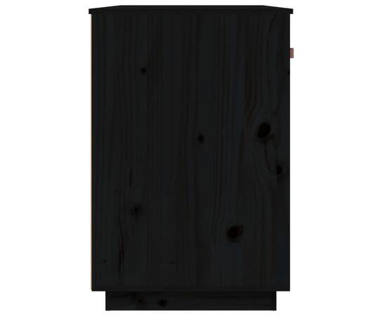 Birou, negru, 95x50x75 cm, lemn masiv de pin, 6 image