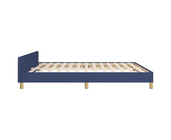 Cadru de pat cu tăblie, albastru, 180x200 cm, textil, 6 image