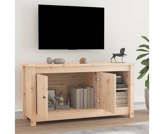 Comodă tv, 103x36,5x52 cm, lemn masiv de pin, 6 image