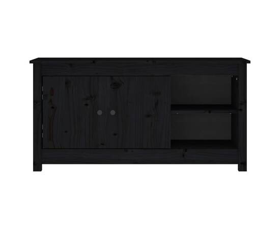Comodă tv, negru, 103x36,5x52 cm, lemn masiv de pin, 3 image