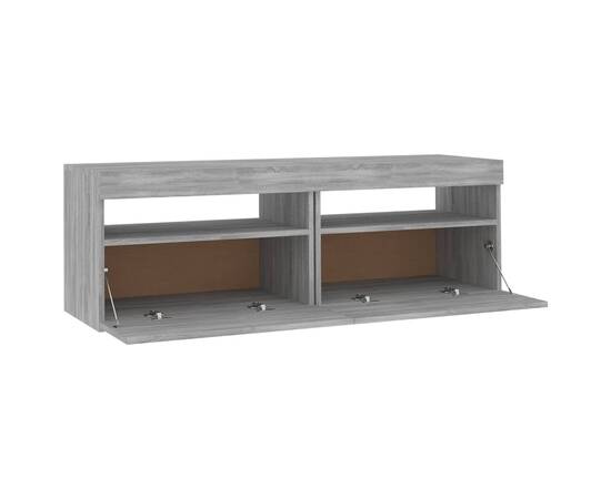 Comodă tv cu lumini led, gri sonoma, 120x35x40 cm, 10 image