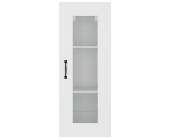 Dulap de perete suspendat, alb, 34,5x34x90 cm, 7 image