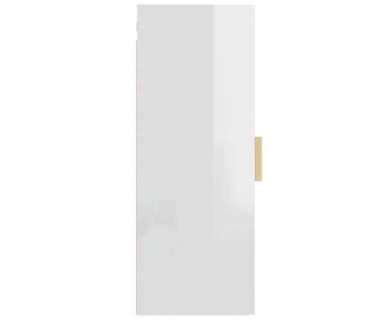 Dulap de perete suspendat, alb extralucios, 34,5x34x90 cm, 8 image