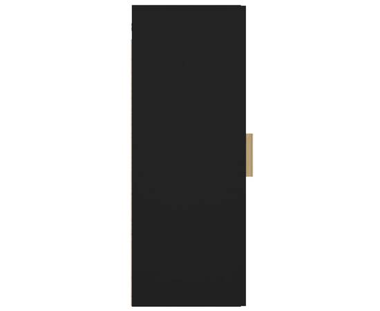 Dulap de perete suspendat, negru, 34,5x34x90 cm, 8 image