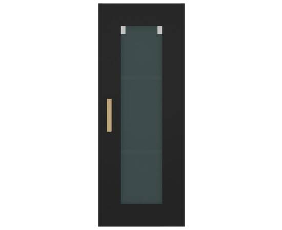 Dulap de perete suspendat, negru, 34,5x34x90 cm, 7 image