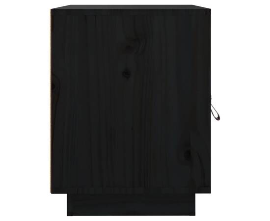 Noptieră, negru, 40x34x45 cm, lemn masiv de pin, 8 image