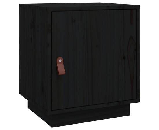 Noptieră, negru, 40x34x45 cm, lemn masiv de pin, 2 image