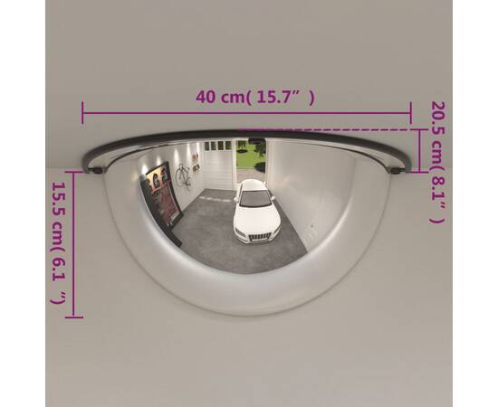 Oglinzi de trafic jumătate de cupolă, 2 buc., Ø40 cm, acril, 8 image