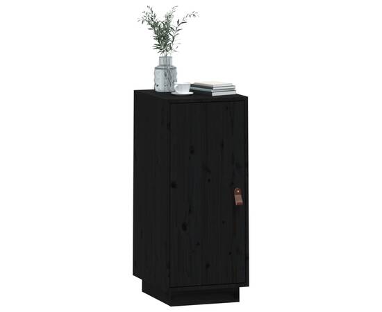 Servantă, negru, 34x40x75 cm, lemn masiv de pin, 8 image