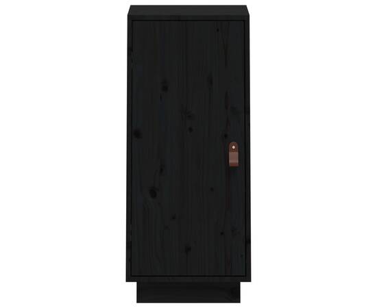 Servantă, negru, 34x40x75 cm, lemn masiv de pin, 3 image