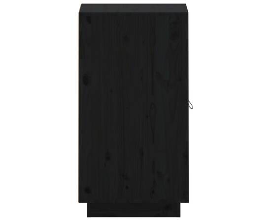 Servantă, negru, 34x40x75 cm, lemn masiv de pin, 5 image
